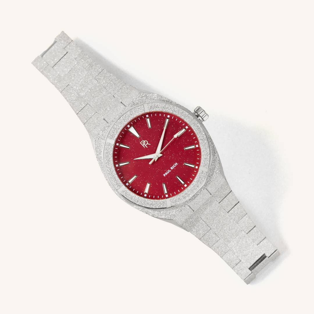 Paul Rich Watch Frosted Star Dust - Red Silver