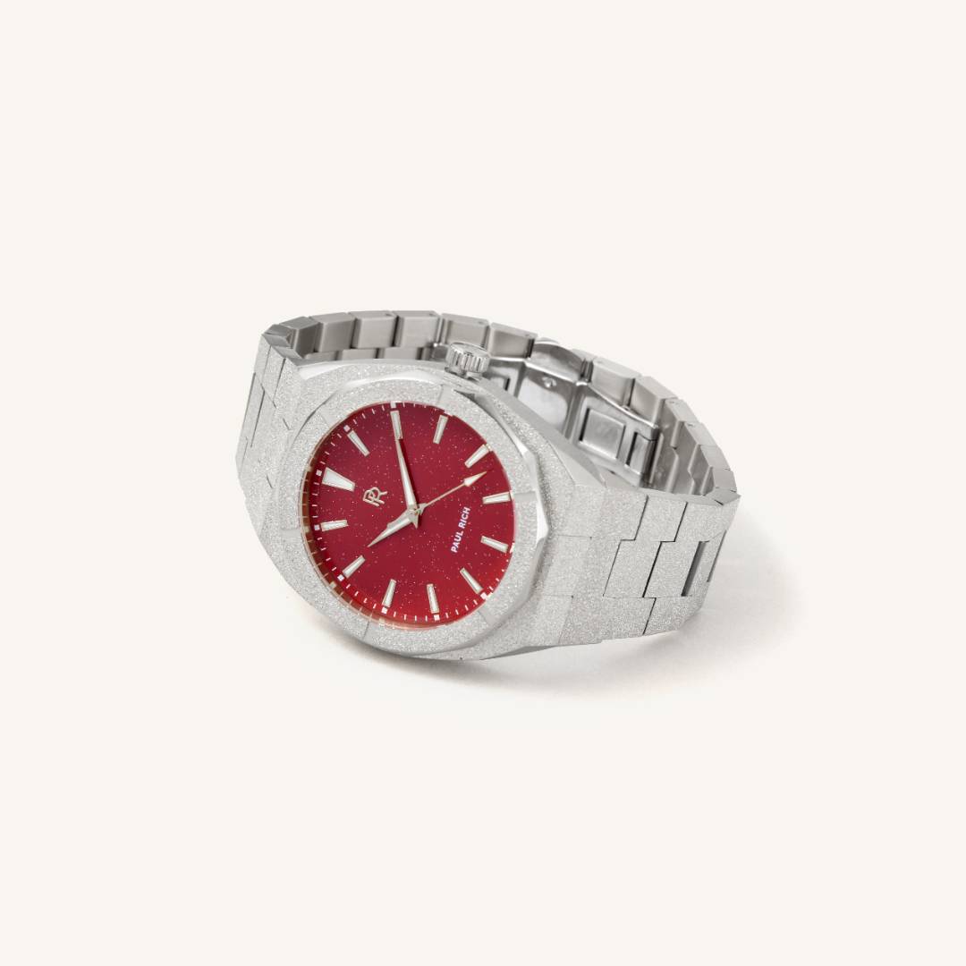Paul Rich Watch Frosted Star Dust - Red Silver
