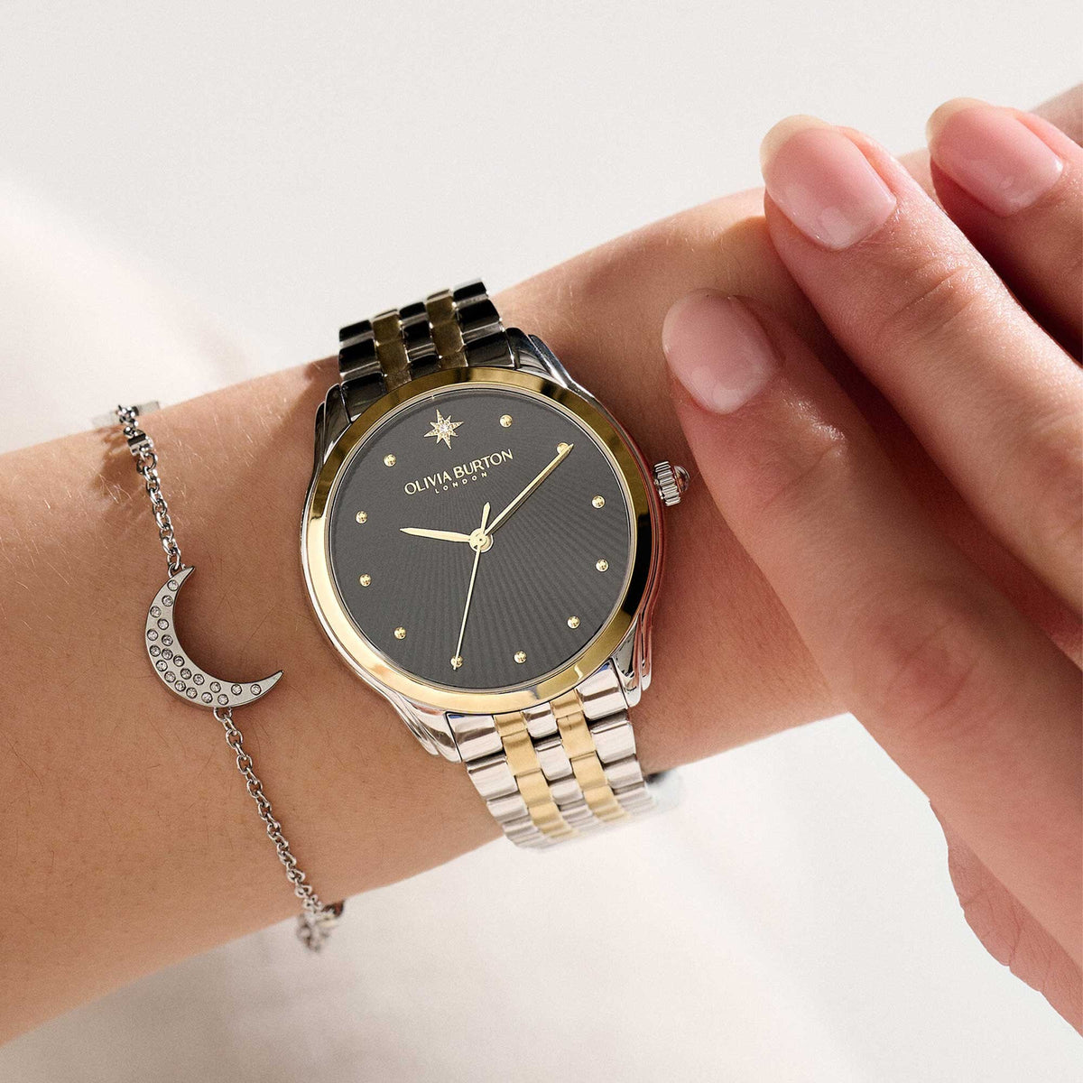 Olivia Burton Celestial Starlight Ladies Watch of Two-Tone Stainless Steel/Bracelet, 36mm, 24000049