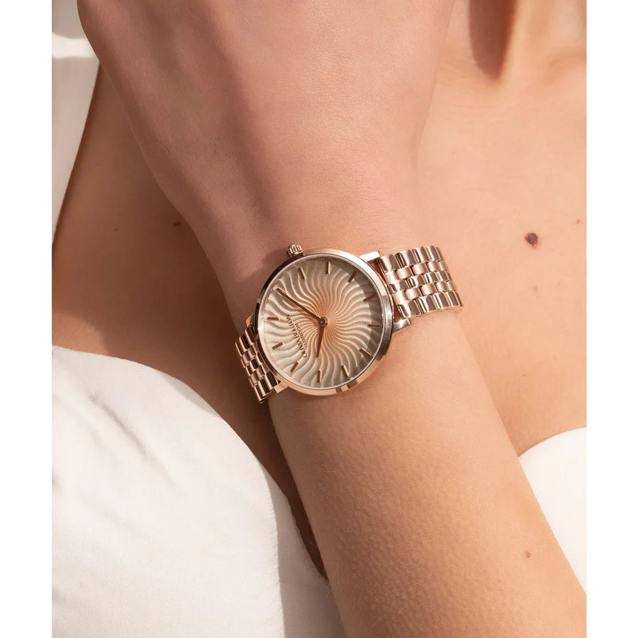 Olivia Burton Radiant Sun Ladies Watch of Rose Gold Stainless Steel/Bracelet, 35mm, 24000139