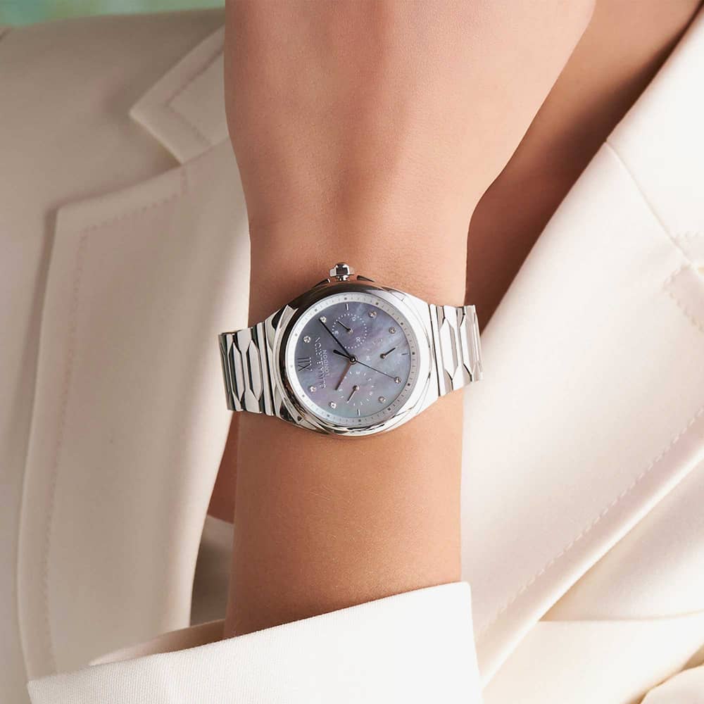 Olivia Burton Sports Luxe Lustre Ladies Watch of Silver Stainless Steel/Bracelet, 36mm, 24000149
