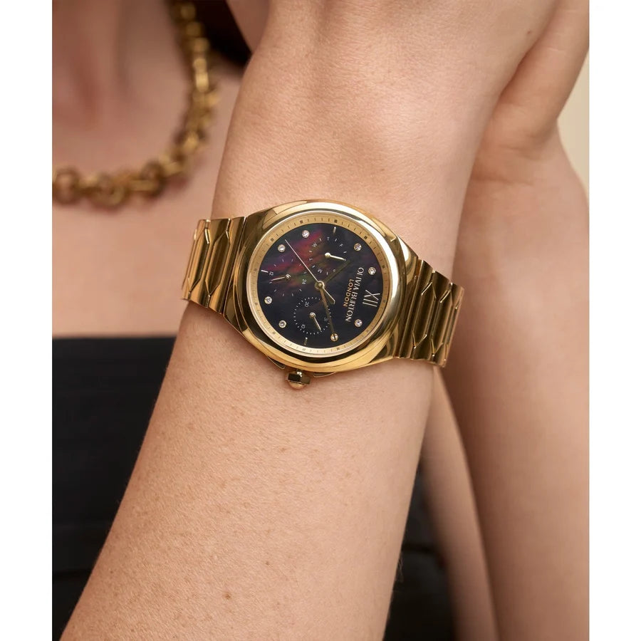 Olivia Burton Sports Luxe Lustre Ladies Watch of Gold Stainless Steel/Bracelet, 36mm, 24000150