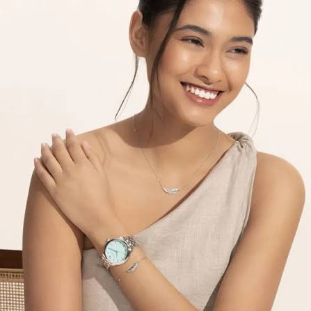 Olivia Burton Starlight Ladies Watch of Silver Stainless Steel/Bracelet, 36mm, 24000157