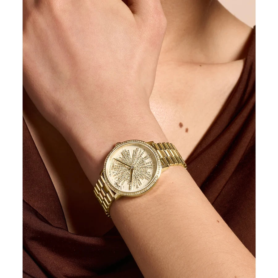 Olivia Burton Ice Burst Ladies Watch of Gold Stainless Steel/Bracelet, 35mm, 24000186