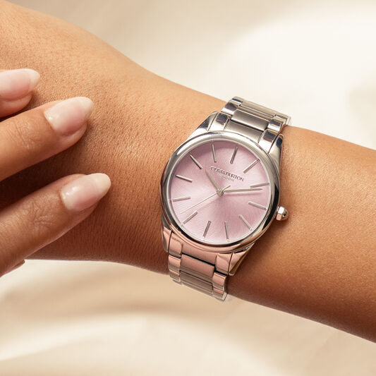 Olivia Burton Glowful Ladies Watch of Silver Stainless Steel/Bracelet, 34mm, 24000238