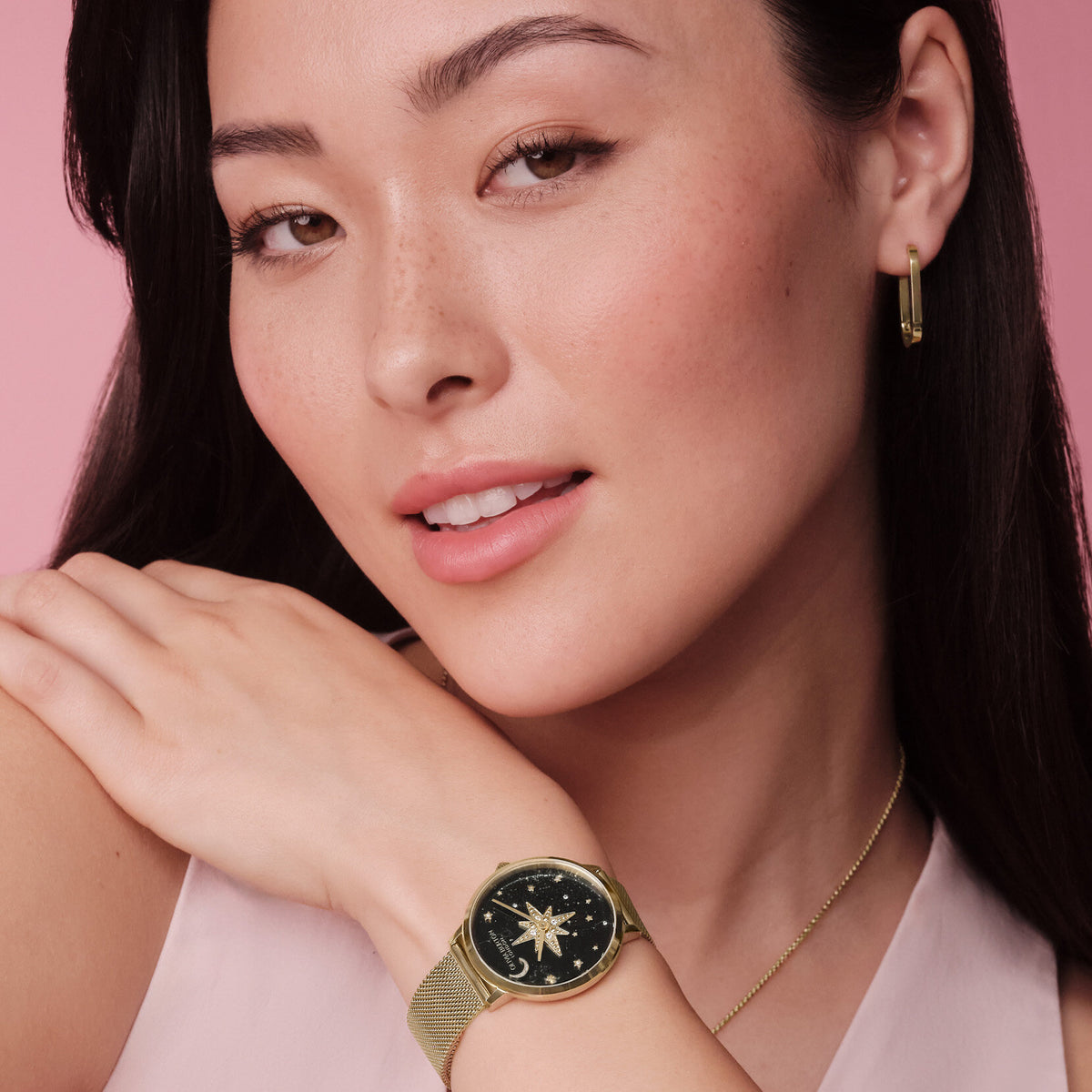 Olivia Burton Celestial Nova Ladies Watch of Gold Stainless Steel/Mesh Bracelet, 35mm, 24000324