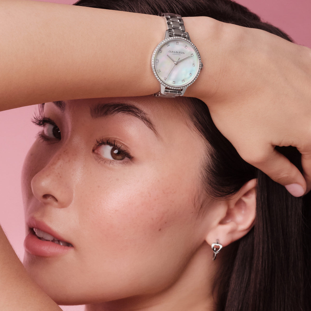 Olivia Burton Captivate (Classic) Ladies Watch of Silver Stainless Steel/Bracelet, 34mm, 24000346