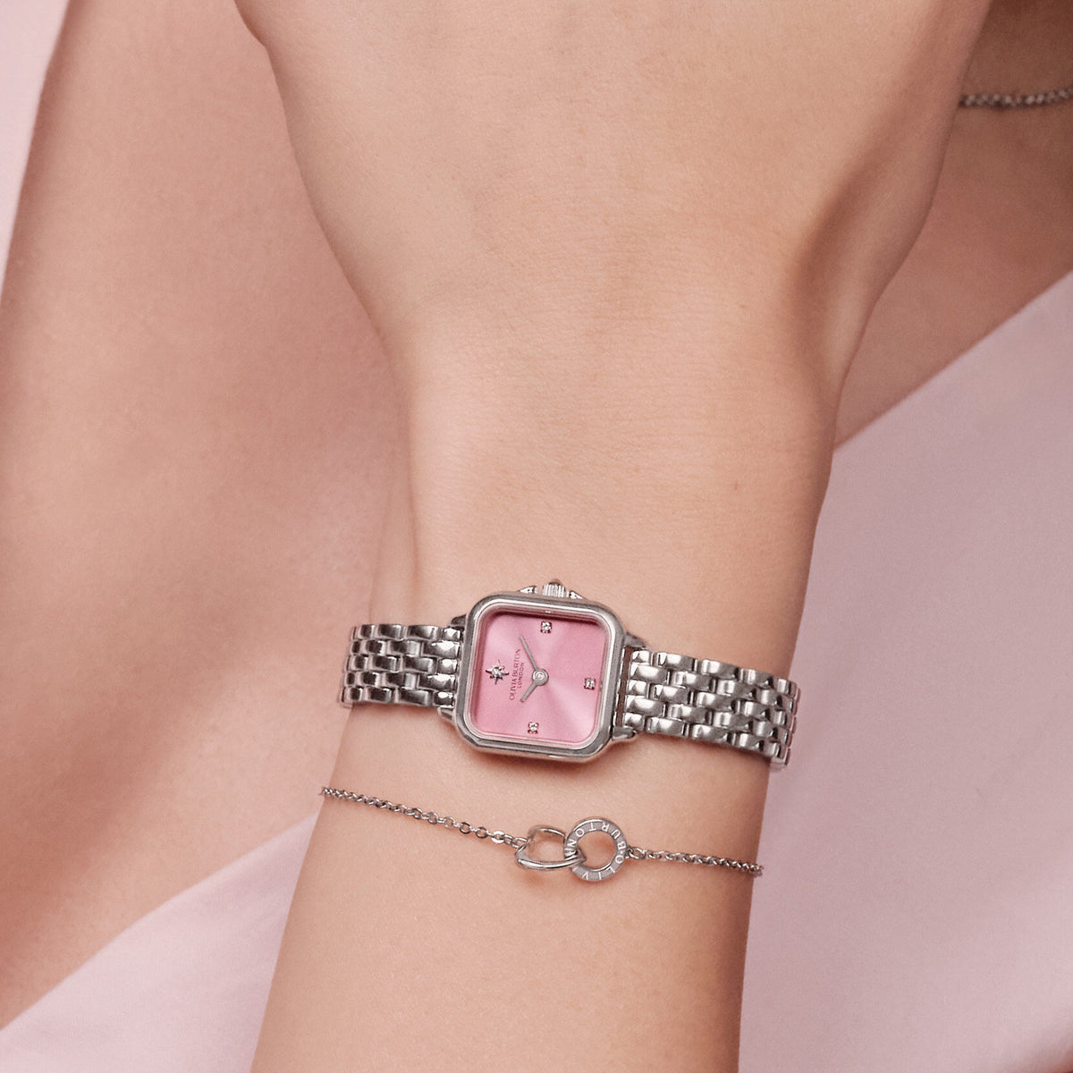 Olivia Burton Mini Grosvenor (Classic) Small Ladies Watch of Silver Stainless Steel/Bracelet, 20mm, 24000363